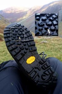 underside of Meindl boot with zoomed in sole section